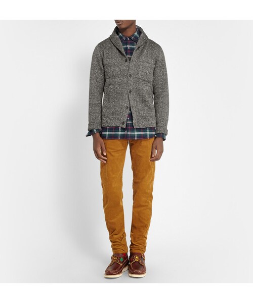 BEAMS（ビームス）の「Beams Plus Herringbone-Print Fleece Shawl-Collar Cardiigan（ニット/セーター・メンズ・Gray・M/L/XL/S）」の3枚目の写真