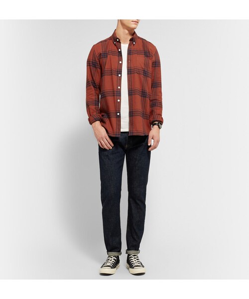 Saturdays NYC(サタデーズ ニューヨークシティ )の「Saturdays Surf NYC Crosby Windowpane-Check Cotton-Flannel Shirt(シャツ/ブラウス・メンズ・Red・S/M/XL/L)」の5枚目の写真