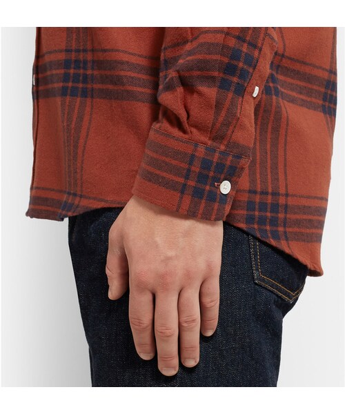Saturdays NYC(サタデーズ ニューヨークシティ )の「Saturdays Surf NYC Crosby Windowpane-Check Cotton-Flannel Shirt(シャツ/ブラウス・メンズ・Red・S/M/XL/L)」の6枚目の写真