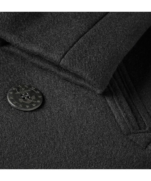 schott（ショット）の「Schott Thompson Shearling-Collar Wool-Blend Peacoat（ジャケット/アウター・メンズ・Black・L/XL）」の3枚目の写真