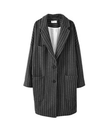 gracegift | 歐美時尚 韓國條紋毛料西裝外套(ジャケット/アウター)