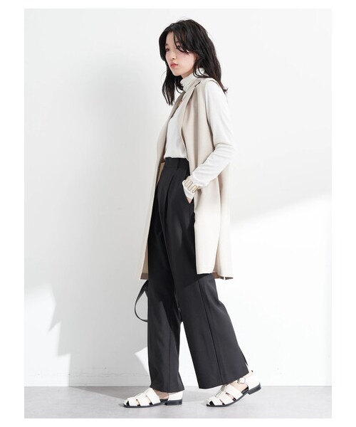 earth music&ecology（アースミュージックアンドエコロジー）の「【予約】ロングジレ（ジャケット/アウター・ライトベージュ/モカ・F）」の9枚目の写真