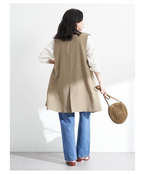 earth music&ecology（アースミュージックアンドエコロジー）の「【予約】ロングジレ（ジャケット/アウター・ライトベージュ/モカ・F）」の17枚目の写真