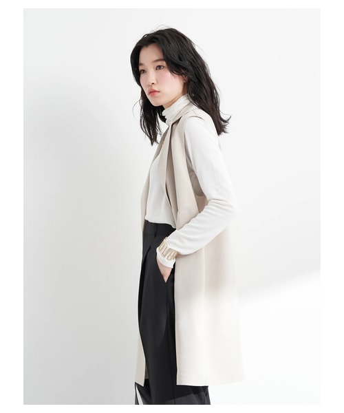 earth music&ecology（アースミュージックアンドエコロジー）の「【予約】ロングジレ（ジャケット/アウター・ライトベージュ/モカ・F）」の5枚目の写真