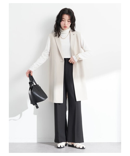 earth music&ecology（アースミュージックアンドエコロジー）の「【予約】ロングジレ（ジャケット/アウター・ライトベージュ/モカ・F）」の8枚目の写真