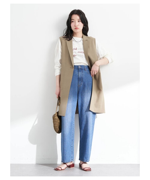 earth music&ecology（アースミュージックアンドエコロジー）の「【予約】ロングジレ（ジャケット/アウター・ライトベージュ/モカ・F）」の14枚目の写真