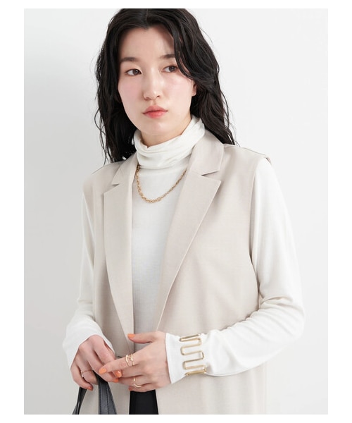 earth music&ecology（アースミュージックアンドエコロジー）の「【予約】ロングジレ（ジャケット/アウター・ライトベージュ/モカ・F）」の18枚目の写真