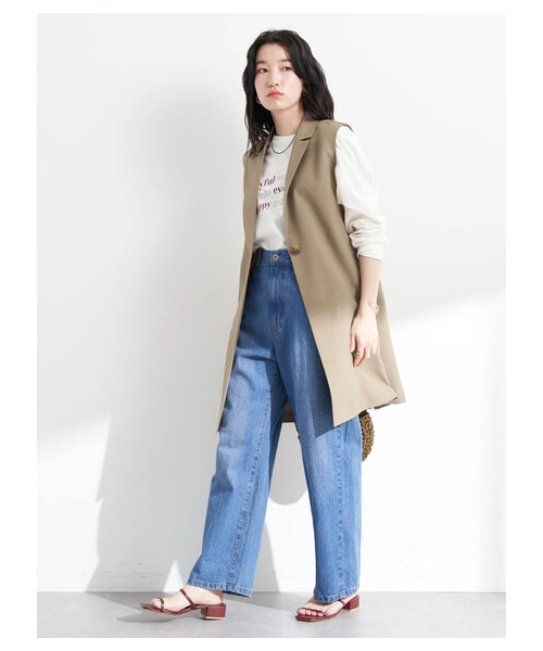 earth music&ecology（アースミュージックアンドエコロジー）の「【予約】ロングジレ（ジャケット/アウター・ライトベージュ/モカ・F）」の15枚目の写真