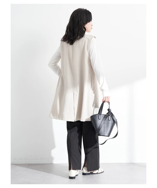 earth music&ecology（アースミュージックアンドエコロジー）の「【予約】ロングジレ（ジャケット/アウター・ライトベージュ/モカ・F）」の10枚目の写真