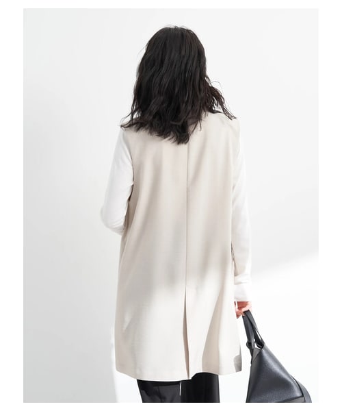 earth music&ecology（アースミュージックアンドエコロジー）の「【予約】ロングジレ（ジャケット/アウター・ライトベージュ/モカ・F）」の6枚目の写真