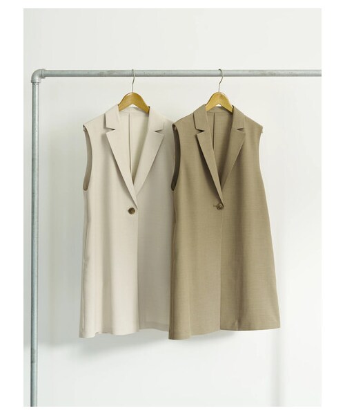 earth music&ecology（アースミュージックアンドエコロジー）の「【予約】ロングジレ（ジャケット/アウター・ライトベージュ/モカ・F）」の21枚目の写真