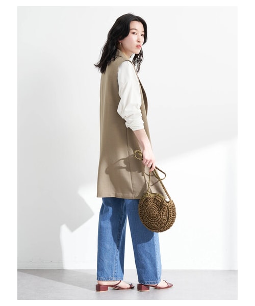 earth music&ecology（アースミュージックアンドエコロジー）の「【予約】ロングジレ（ジャケット/アウター・ライトベージュ/モカ・F）」の16枚目の写真