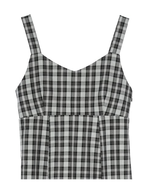 earth music&ecology(アースミュージックアンドエコロジー)の「【予約】チェックキャミワンピース(ワンピース/ドレス・ブラック/ブラウン・S/M)」の15枚目の写真