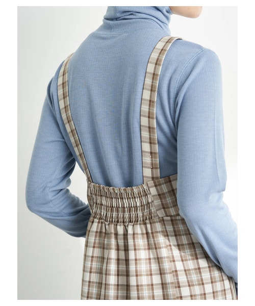 earth music&ecology(アースミュージックアンドエコロジー)の「【予約】チェックキャミワンピース(ワンピース/ドレス・ブラック/ブラウン・S/M)」の10枚目の写真