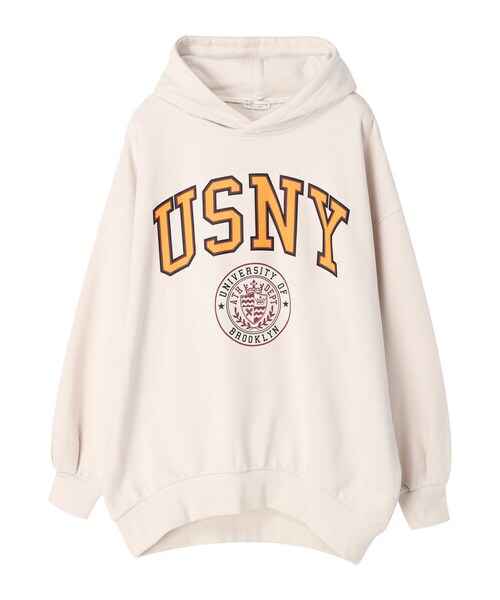 earth music&ecology(アースミュージックアンドエコロジー)の「グラフィックルーズパーカー(トップス・アイボリー/チャコールグレー・F)」の9枚目の写真