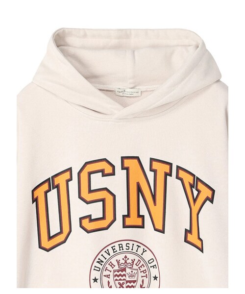 earth music&ecology(アースミュージックアンドエコロジー)の「グラフィックルーズパーカー(トップス・アイボリー/チャコールグレー・F)」の4枚目の写真