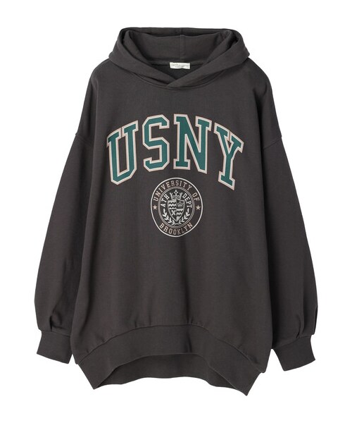 earth music&ecology(アースミュージックアンドエコロジー)の「グラフィックルーズパーカー(トップス・アイボリー/チャコールグレー・F)」の10枚目の写真