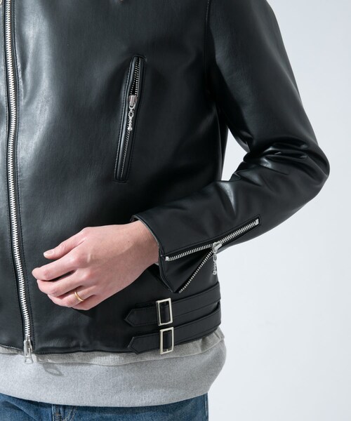 URBAN RESEARCH ROSSO WOMEN(アーバンリサーチ ロッソ)の「仿皮革質感騎士外套(ジャケット/アウター・メンズ・黑色・M/L)」の13枚目の写真