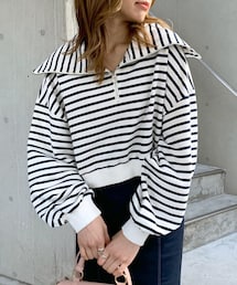OLIVE des OLIVE（オリーブデオリーブ）の「ハーフジッププルオーバー（Tシャツ/カットソー・レディース）」