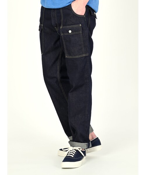 45R ✨ライ麦デニムのブッシュパンツ（インディゴ 加工）デニムパンツ