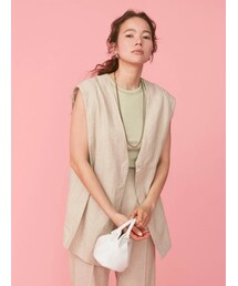 Ungrid | リネン混ノースリデザインベスト(ベスト)