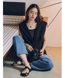 Ungrid | リネン混ノースリデザインベスト(ベスト)