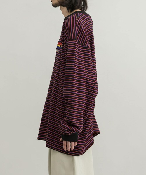 トップス DAIRIKU Couple Border Embroidery Tee DAIRIKU（ダイリク）の「DAIRIKU Couple Border EmbroideryT