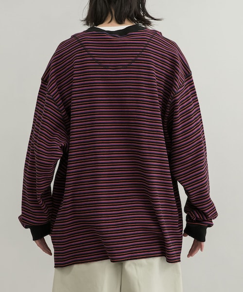 トップス DAIRIKU/Couple Border Embroidery Tee DAIRIKU/Couple Border Embroidery Tee