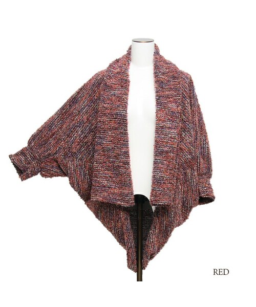 MURIEL&MERCURIA（マリエルアンドマキュリア）の「ミックスカラードルマンニットカーディガン（ニット/セーター・レディース・BLUE/RED・38）」の2枚目の写真