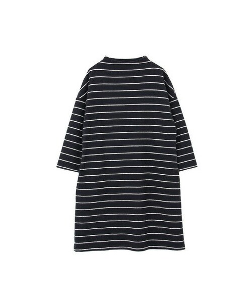 URBAN RESEARCH DOORS（アーバンリサーチドアーズ）の「壓縮橫紋微高領洋裝（ワンピース・レディース・象牙白/藏青色・one）」の2枚目の写真