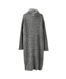 gracegift | 暖氛美人 韓國混色翻領針織長洋裝(ワンピース/ドレス)