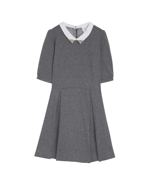 ORENDA（オレンダ）の「名媛千金風飾領毛呢洋裝（ワンピース/ドレス・レディース・酒紅/丈青/麻灰・S/M）」の20枚目の写真