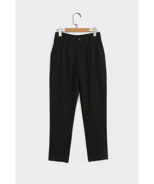 ORENDA(オレンダ)の「英倫風格直條紋鬆緊老爺褲(パンツ・レディース・灰/黑・S/M/L)」の10枚目の写真