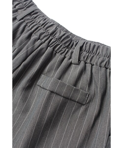 ORENDA(オレンダ)の「英倫風格直條紋鬆緊老爺褲(パンツ・レディース・灰/黑・S/M/L)」の8枚目の写真