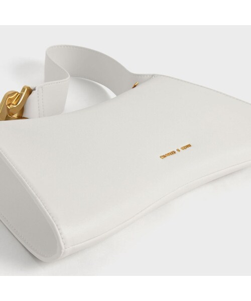 CHARLES & KEITH（チャールズ & キース）の「【2022 SPRING 新作】チェーンリンク ストラップショルダーバッグ / Chain-Link Strap Shoulder Bag （Chalk）（その他・レディース・Chalk・M/FREE）」の3枚目の写真