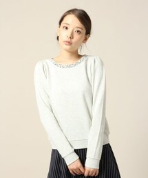 LOWRYS FARM | スウェットビジュープルオーバーロングスリーブ(トップス)