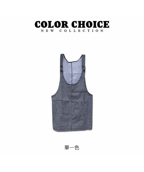 愛洋裝（アイドレス）の「現貨@ 吊帶裙 - 細格紋雙口袋大U領吊帶裙 [ 愛洋裝 ]（スカート・レディース・單一）」の3枚目の写真