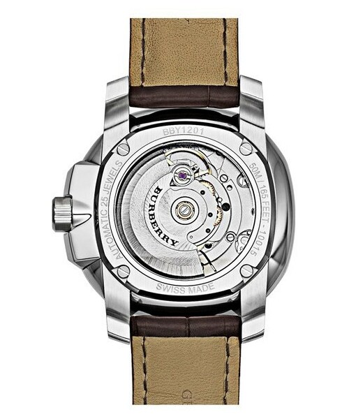 BURBERRY（バーバリー）の「Burberry The Britain Automatic Alligator Strap Watch, 43mm（アナログ腕時計・メンズ・Dark Brown/ Trench）」の4枚目の写真