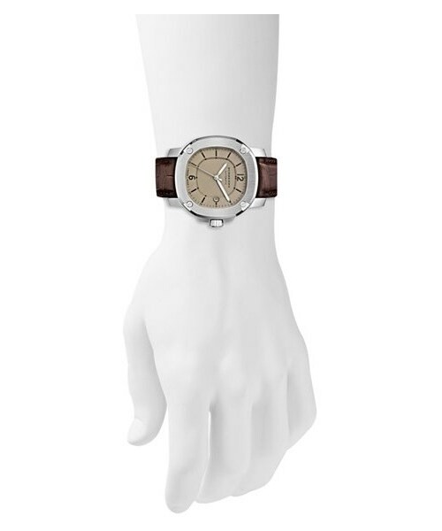 BURBERRY（バーバリー）の「Burberry The Britain Automatic Alligator Strap Watch, 43mm（アナログ腕時計・メンズ・Dark Brown/ Trench）」の5枚目の写真