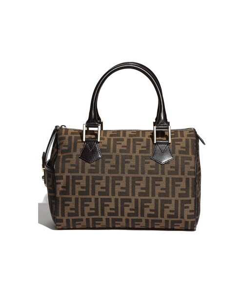 FENDI（フェンディ）の「Fendi 'Chef Boston - Zucca' Logo Jacquard Satchel（ショルダーバッグ・レディース・Tobacco/ Brown・12"W x 8"H x 7"D. (Measures small.)）」の5枚目の写真
