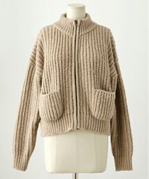 imvely | ニットアミフルジップパーカー(カーディガン/ボレロ)