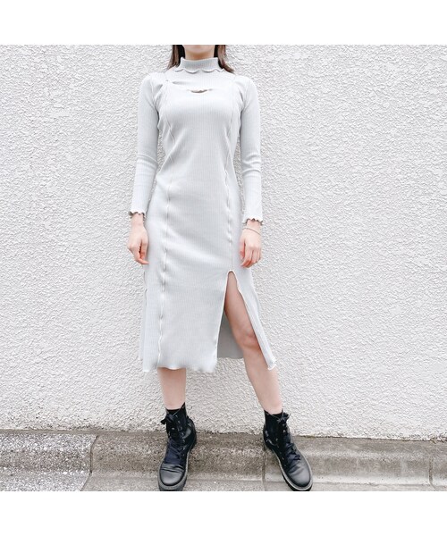 lilLilly（リルリリー）の「リブアンサンブルドレス（ワンピース/ドレス・レディース・IVORY(3/4~順次配送)/MINT (3/4~順次配送)/BLACK (3/4~順次配送)）」の14枚目の写真