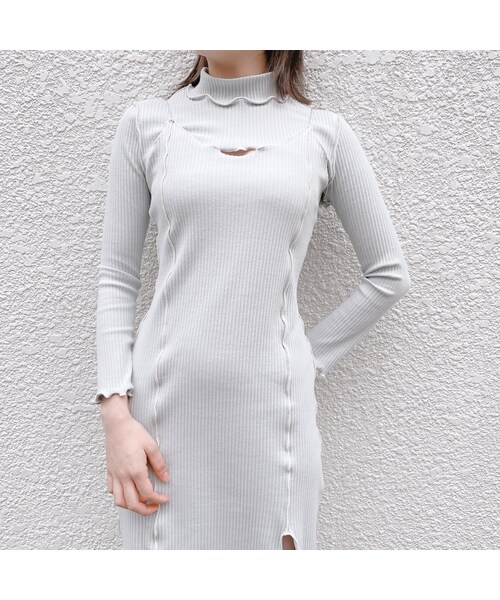 lilLilly（リルリリー）の「リブアンサンブルドレス（ワンピース/ドレス・レディース・IVORY(3/4~順次配送)/MINT (3/4~順次配送)/BLACK (3/4~順次配送)）」の15枚目の写真