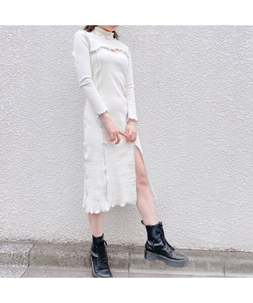 lilLilly（リルリリー）の「リブアンサンブルドレス（ワンピース/ドレス・レディース・IVORY(3/4~順次配送)/MINT (3/4~順次配送)/BLACK (3/4~順次配送)）」の5枚目の写真