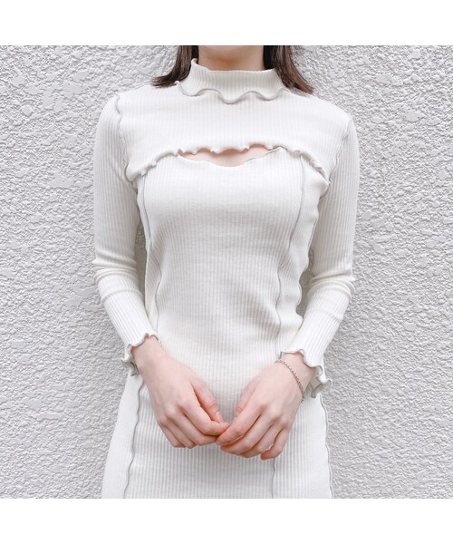 lilLilly（リルリリー）の「リブアンサンブルドレス（ワンピース/ドレス・レディース・IVORY(3/4~順次配送)/MINT (3/4~順次配送)/BLACK (3/4~順次配送)）」の8枚目の写真