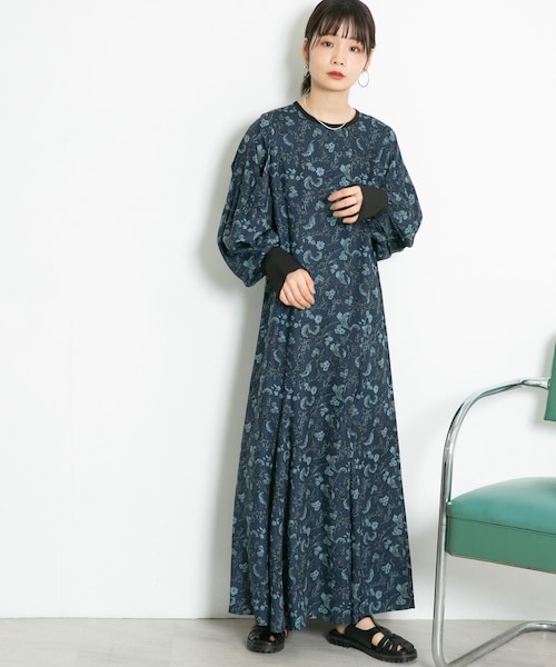 KBF（ケイビーエフ）の「フラワープリントマーメイドワンピース（その他・レディース・NAVY/YELLOW/GREEN・one）」の18枚目の写真