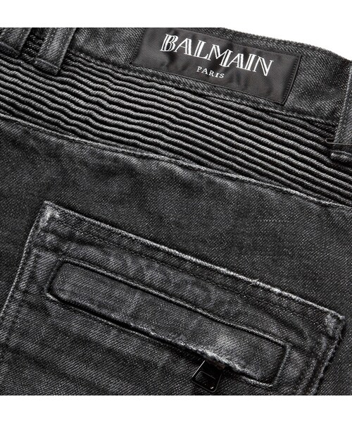 BALMAIN（バルマン）の「Balmain Regular-Fit Washed-Denim Biker Jeans（デニムパンツ・メンズ・BLUE/Black・31/33/30/34/32）」の9枚目の写真