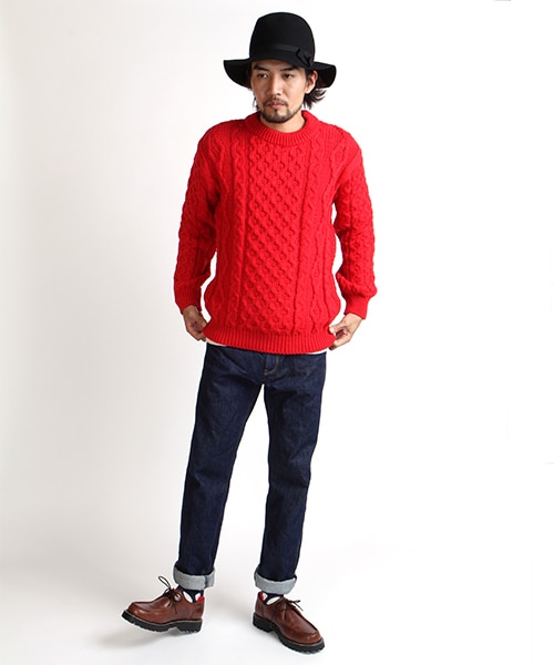 FREAK'S STORE(フリークスストア)の「【MADE IN UK】 アランクルーネックセーター(その他・メンズ・ホワイト/グレー/レッド/ブルー/ネイビー・36/38)」の21枚目の写真