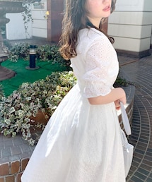 OLIVE des OLIVE | 刺繍レースＶネックワンピース(ワンピース)