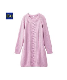 GU | （GU）ケーブルワンピース（長袖）(トップス)